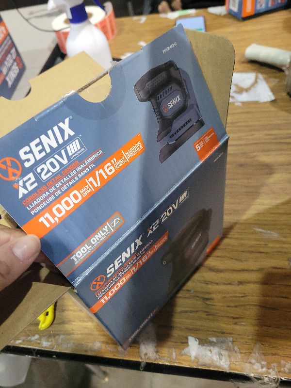 Photo 1 of SENIX 20V Cordless Detail Sander,Electric Hand-Sander with 11,000 OPM,Lightweight & Compact Design for Woodworking,Furniture,Drywall,Paint Removal(Tool Only,No Included Battery)
