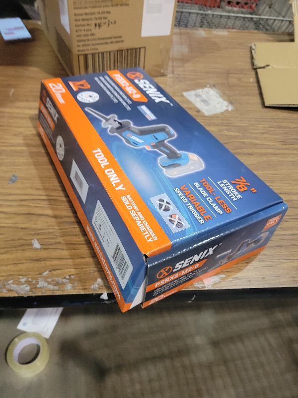 Photo 1 of SENIX PSRX2-M2-0 X2 20 Volt Max* 7/8-Inch Compact Reciprocating Saw Power Tool Set, Variable Speed, 3000 SPM Max, Tool-Less Blade Clamp, 3-Mode LED Light, Tool Only, Battery Not Included