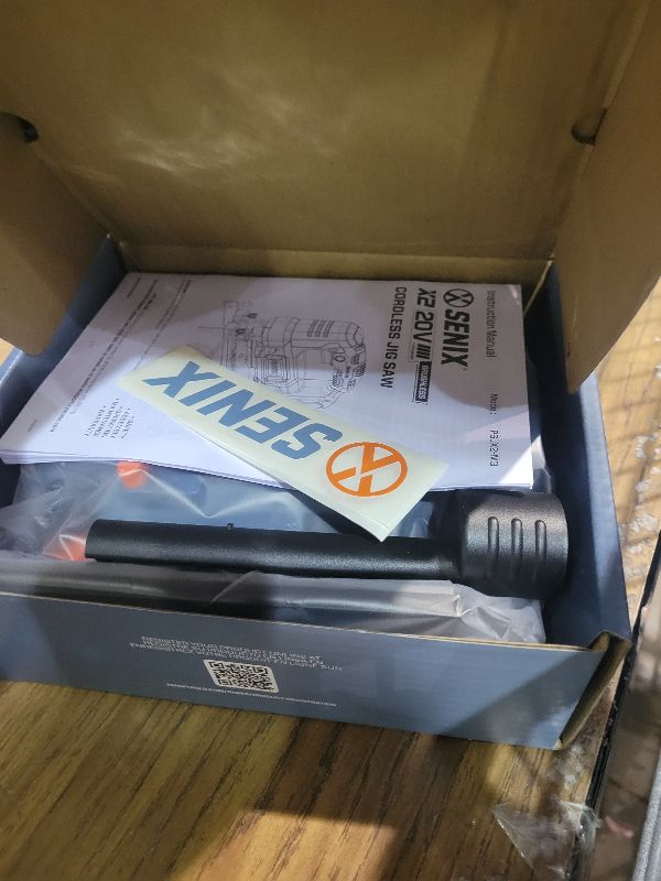 Photo 1 of SENIX 20V Max Cordless Jigsaw (Bare Tool Only), Jigsaw Cut Off Tool with Brushless Motor, 3000SPM, 6-Speed & 4-Orbital Settings, 45° Bevel Cuts, Includes Blades for Straight/Curved/Circular Cutting