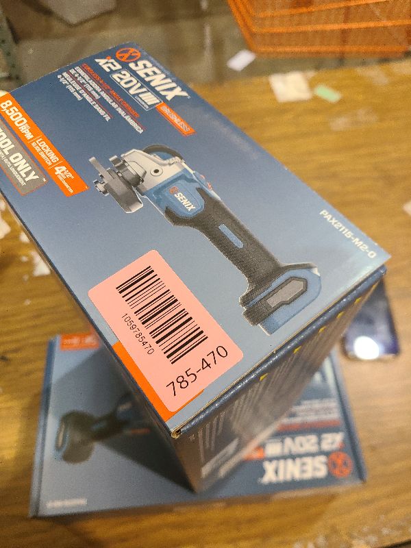 Photo 1 of SENIX PAX2115-M2-0 X2 20 Volt Max* 4-1/2-Inch Brushless Angle Grinder Tool, 8500 RPM Max, 3-Position Auxiliary Handle, Spring-Loaded Safety Slide Switch, Tool Only, Battery Not Included