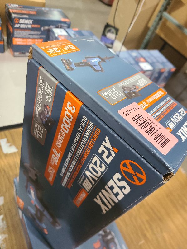 Photo 1 of SENIX PSRX2-M2-0 X2 20 Volt Max* 7/8-Inch Compact Reciprocating Saw Power Tool Set, Variable Speed, 3000 SPM Max, Tool-Less Blade Clamp, 3-Mode LED Light, Tool Only, Battery Not Included