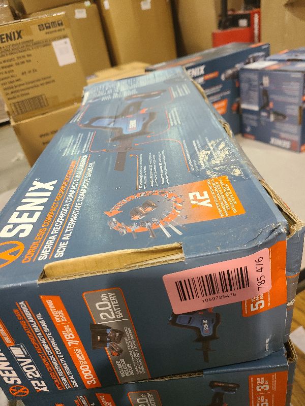 Photo 1 of SENIX PSRX2-M2-0 X2 20 Volt Max* 7/8-Inch Compact Reciprocating Saw Power Tool Set, Variable Speed, 3000 SPM Max, Tool-Less Blade Clamp, 3-Mode LED Light, Tool Only, Battery Not Included