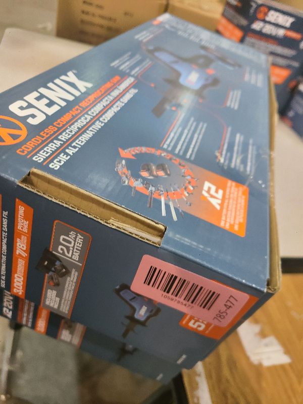 Photo 1 of SENIX PSRX2-M2-0 X2 20 Volt Max* 7/8-Inch Compact Reciprocating Saw Power Tool Set, Variable Speed, 3000 SPM Max, Tool-Less Blade Clamp, 3-Mode LED Light, Tool Only, Battery Not Included