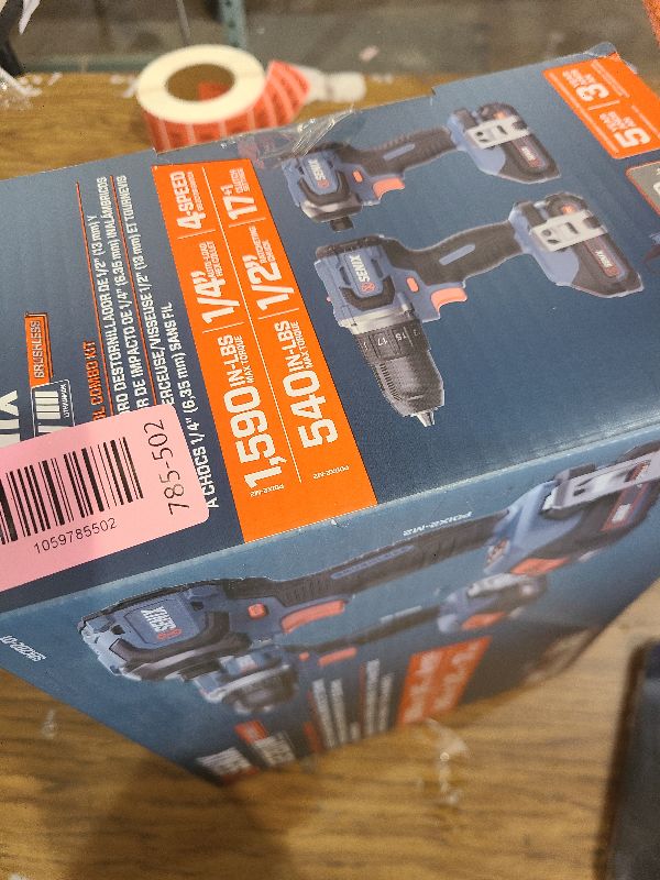 Photo 1 of SENIX X2 20 Volt Max* 2-Piece Cordless Power Tool Kit with Battery Powered 1/2-Inch Drill Driver and 1/4-Inch Impact Driver, Includes Storage Bag, 2 2.0 Ah Batteries & Charger (S2K2B2-01)