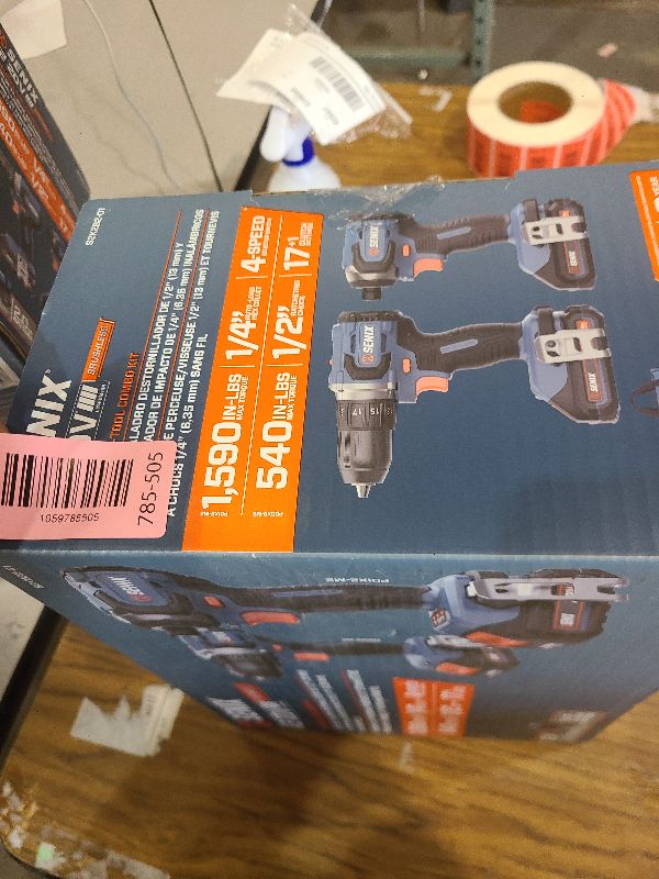 Photo 1 of SENIX X2 20 Volt Max* 2-Piece Cordless Power Tool Kit with Battery Powered 1/2-Inch Drill Driver and 1/4-Inch Impact Driver, Includes Storage Bag, 2 2.0 Ah Batteries & Charger (S2K2B2-01)