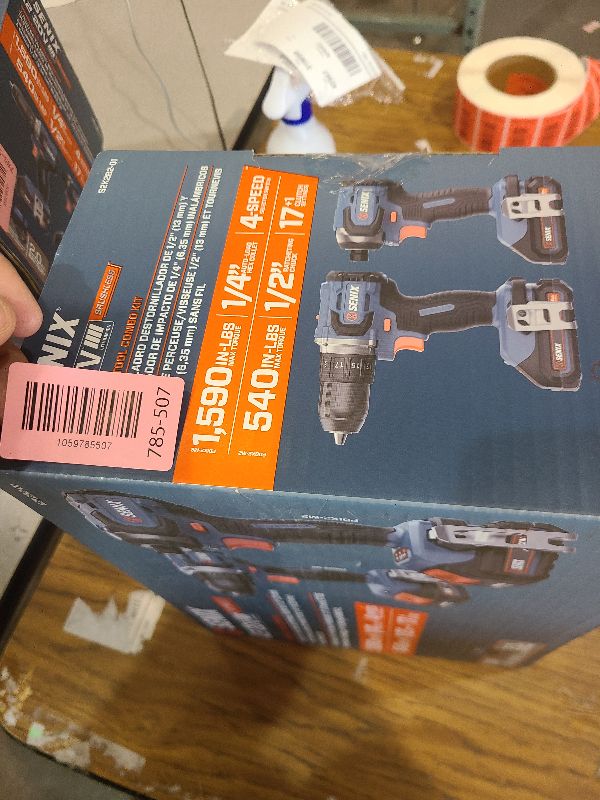 Photo 1 of SENIX X2 20 Volt Max* 2-Piece Cordless Power Tool Kit with Battery Powered 1/2-Inch Drill Driver and 1/4-Inch Impact Driver, Includes Storage Bag, 2 2.0 Ah Batteries & Charger (S2K2B2-01)