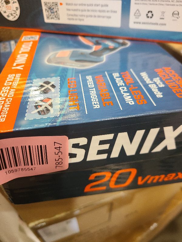 Photo 1 of SENIX PSRX2-M1-0 X2 20 Volt Max* 1/2-Inch Compact Reciprocating Saw, Variable Speed, 2800 SPM Max, Tool-Less Blade Clamp, 3-Mode LED Light, Tool Only, Battery Not Included