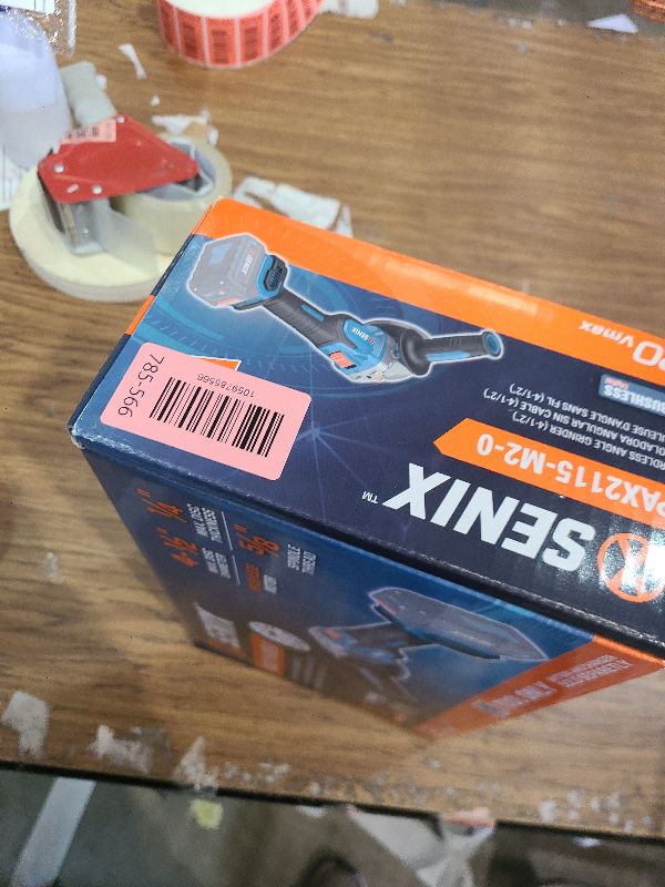 Photo 1 of SENIX PAX2115-M2-0 X2 20 Volt Max* 4-1/2-Inch Brushless Angle Grinder Tool, 8500 RPM Max, 3-Position Auxiliary Handle, Spring-Loaded Safety Slide Switch, Tool Only, Battery Not Included