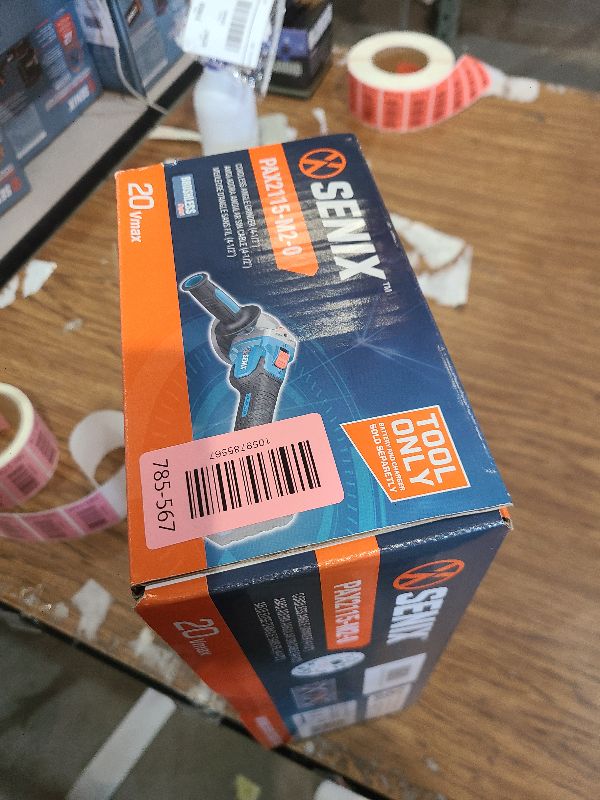 Photo 1 of SENIX PAX2115-M2-0 X2 20 Volt Max* 4-1/2-Inch Brushless Angle Grinder Tool, 8500 RPM Max, 3-Position Auxiliary Handle, Spring-Loaded Safety Slide Switch, Tool Only, Battery Not Included