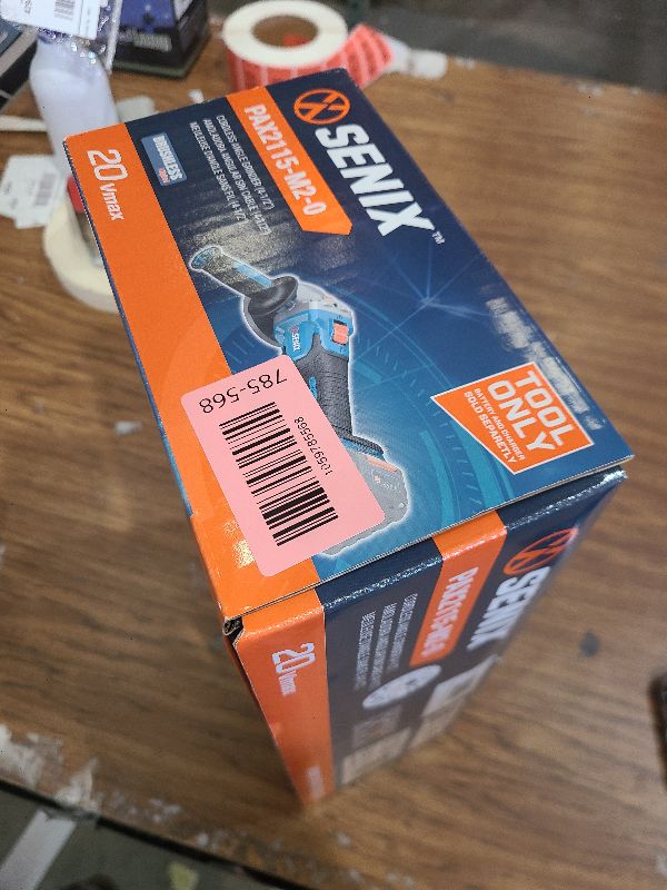Photo 1 of SENIX PAX2115-M2-0 X2 20 Volt Max* 4-1/2-Inch Brushless Angle Grinder Tool, 8500 RPM Max, 3-Position Auxiliary Handle, Spring-Loaded Safety Slide Switch, Tool Only, Battery Not Included