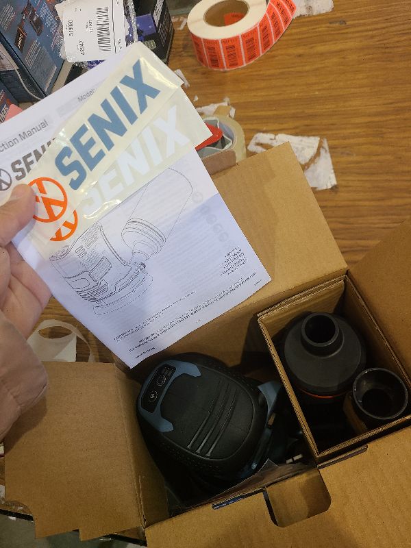 Photo 1 of SENIX 20V Random Orbit Sander,5 Inch Power Palm Electric with 3 Speed Modes,Dust Collection Bag,3 Pcs Sandpaper Sheets for Woodworking w/Safety Glasses(Tool Only,No Battery)