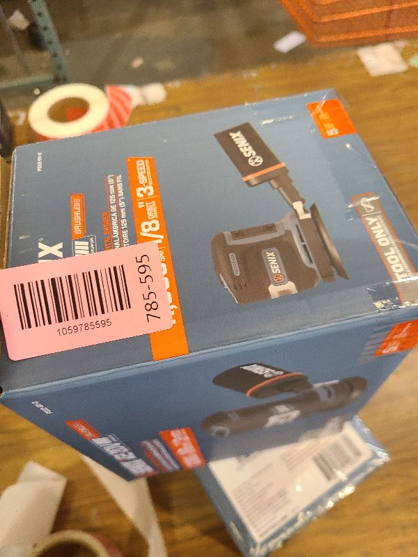 Photo 1 of SENIX 20V Random Orbit Sander,5 Inch Power Palm Electric with 3 Speed Modes,Dust Collection Bag,3 Pcs Sandpaper Sheets for Woodworking w/Safety Glasses(Tool Only,No Battery)