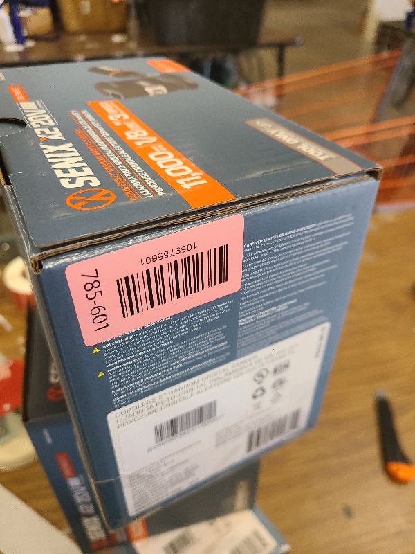 Photo 1 of SENIX 20V Random Orbit Sander,5 Inch Power Palm Electric with 3 Speed Modes,Dust Collection Bag,3 Pcs Sandpaper Sheets for Woodworking w/Safety Glasses(Tool Only,No Battery)