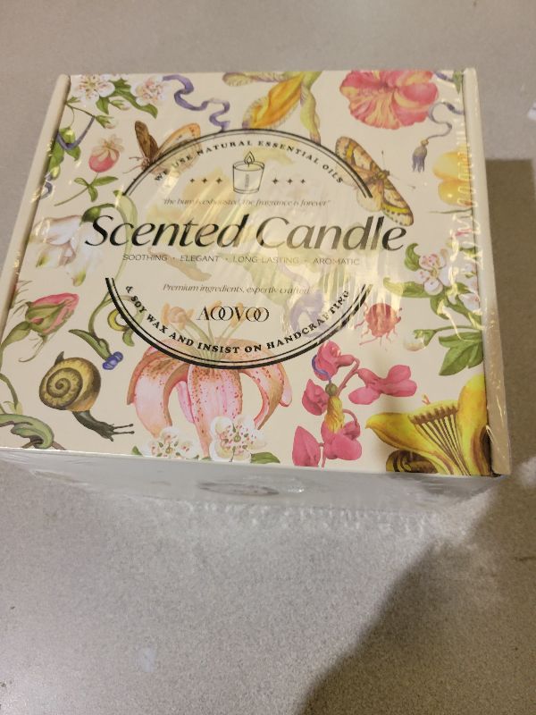 Photo 1 of AOOVOO 4 Pack Citrus Lemon Odor Eliminating Highly Fragranced Candle - Eliminates 95% of Pet, Smoke, Food, and Other Smells Quickly, Non Toxic Air Freshing Soy Candle