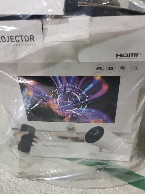 Photo 1 of [Electric Focus]Mini Portable Projector with 4K Support, Bluetooth 5.4 WIFI6, 5watt Sound Base Speaker, 260 ANSI, Android 11, 210° Rotation , Auto Keystone Correction Video Projector HY300 PLUS