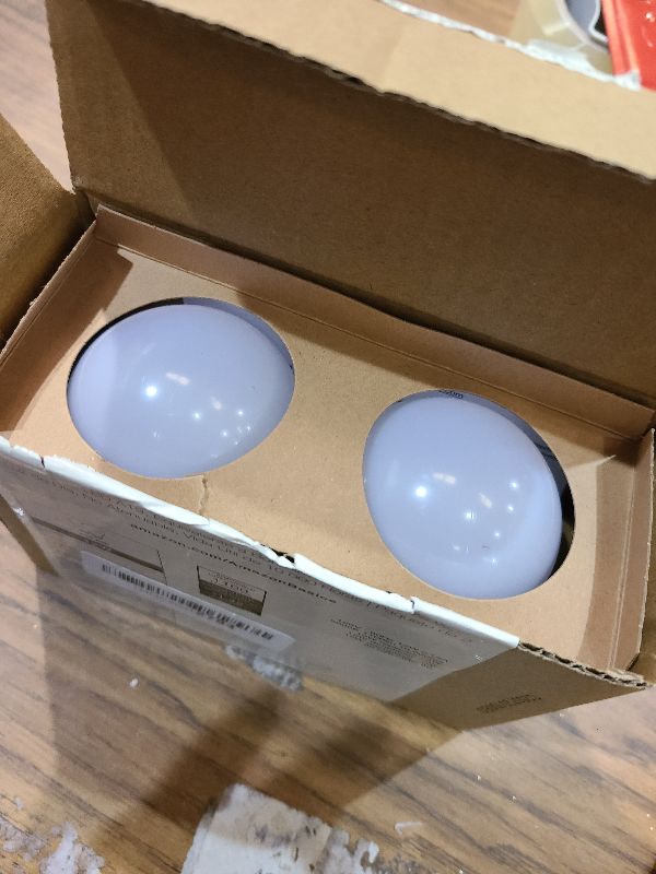 Photo 1 of Amazon Basics A19 LED Light Bulbs 75 Watt Equivalent, Daylight White (5000K), Energy Efficient 12W, Non-Dimmable, 10,000 Hour Lifetime, 2-Pack