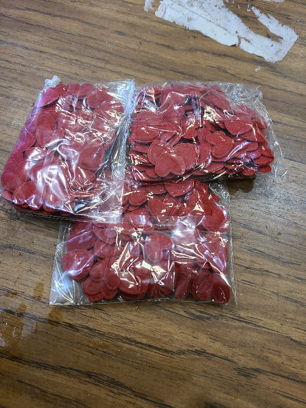 Photo 1 of 300 Pieces Valentine's Day Felt Hearts Decoration Felt Stickers Colorful Craft Mini Heart Shapes Decorative Confetti for Wedding Decoration Supplies(Red)