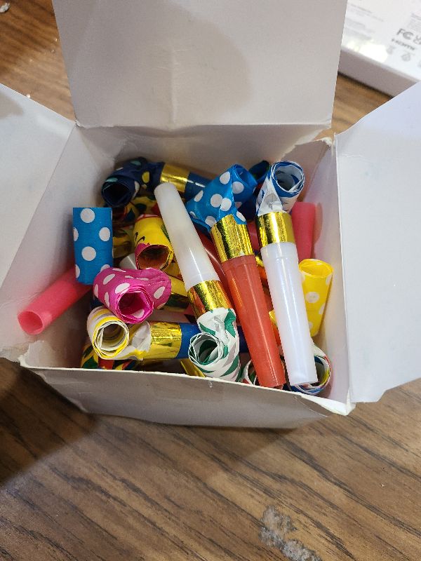 Photo 1 of 30 PCS Colorful Party Blower Blowouts Noisemakers, Birthday Blowouts Whistles for Party Favors, New Years Blow Horns for Family Gatherings