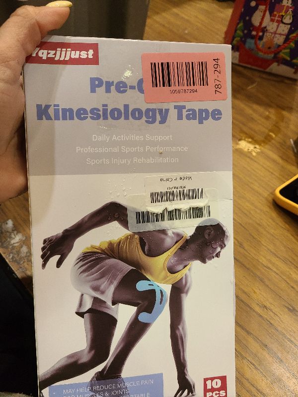Photo 1 of 10 PCS Waterproof Kinesiology Tape for Shoulders/Knees,Precut Strips for Knee Pain Relief & Stability Support, Elastic Strong Adhesive Athletic Tape, Latex-Free Hypoallergenic Sports Tape (Black),