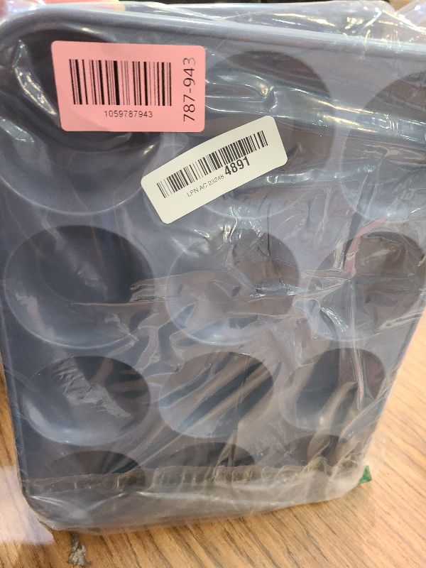 Photo 1 of 2 Pack 12 Cups Silicone Muffin Pan with Metal Reinforced Frame Regular Size Silicone Molds Cupcake Cake Baking Pans Cookie Baking Chocoflan Cupcake Mold Muffin Top Pan Flanera Housewarming Gift