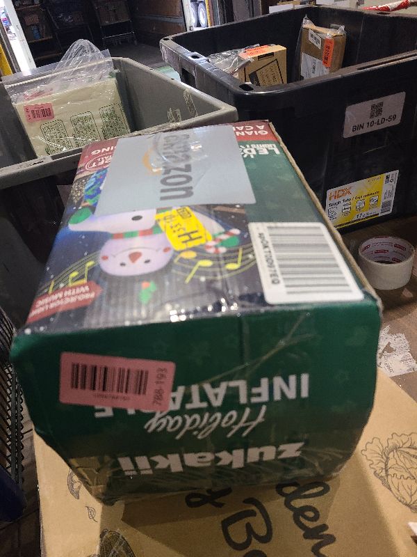 Photo 1 of 12FT Giant Christmas Inflatables Decorations Snowman Built-in Music & 360° Rotation 3-Color LED Lights, Huge Christmas Blow Up Yard Decoration Outdoor for Xmas Garden New Year