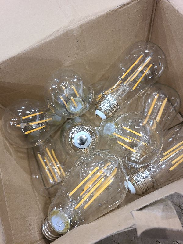 Photo 1 of 12-Pack Vintage 7W ST58 LED Edison Light Bulbs 60W Equivalent, 850Lumens, 3000K Soft Warm White, E26 Base LED Filament Bulbs, CRI90+, Antique Glass Style Great for Home, Bedroom, Office, Non-Dimmable