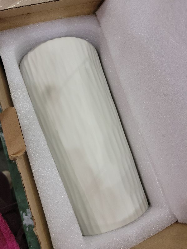 Photo 1 of 10.7 Inch White Ceramic Vase, Organic Nature Shape, OOSTONEE Boho Nordic Modern Style White Flower Vase, Shelf, Home, Living Room, Coffee Table Centerpiece, Ceramic vases for Home Decor