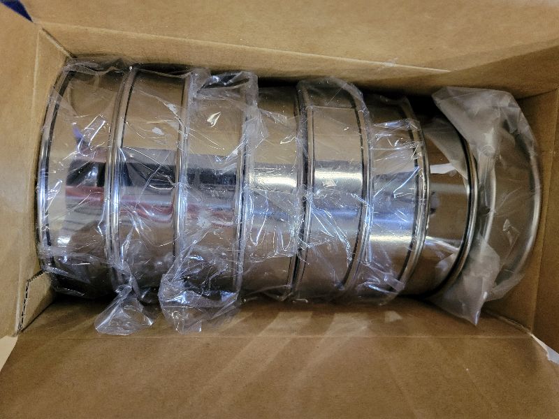 Photo 1 of 8-Pieces English Muffin Rings 4 Inch Crumpet Rings Stainless Steel Double Rolled Nonstick Metal Round Tart Ring Molds for Cookie Cooking Baking