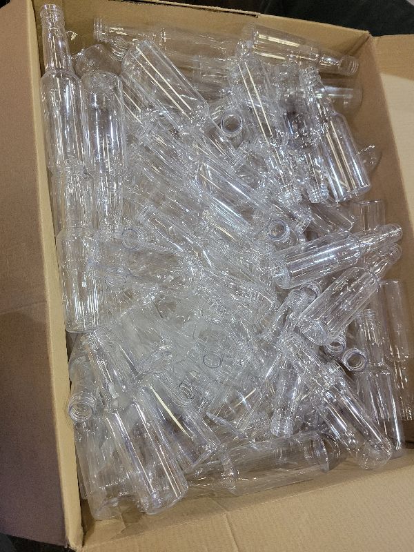 Photo 1 of 120 Pcs Mini Liquor Bottles Airtight Shot Miniature Empty Plastic Alcohol Spirit Shot Bottles with Funnels for Party Favors, Weddings(3.3 oz,Silver)