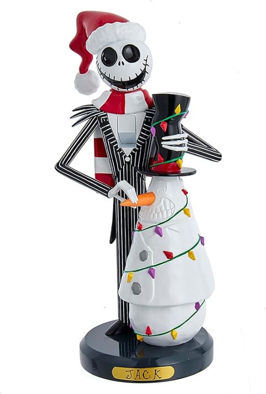 Photo 1 of 11-Inch Disney Nightmare Before Christmas Jack Skellington with Snowman Nutcracker