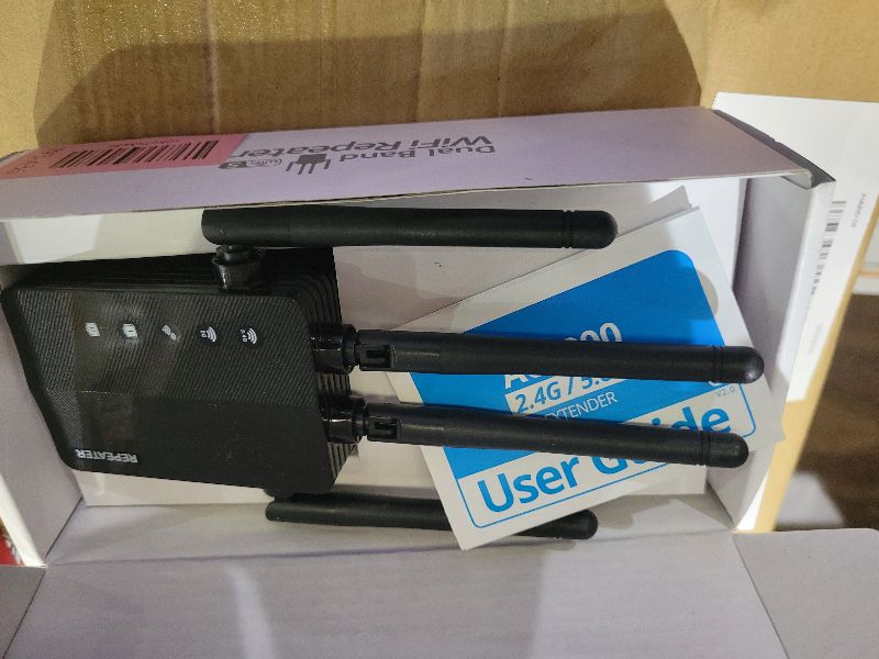 Photo 1 of 12880 Sq.Ft WiFi Extender Signal Booster, 1200Mbps WiFi Repeater, 105-Device Support, Simple Install, WiFi Extender with Wide Compatibility