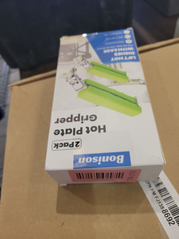 Photo 1 of 2 Pack Hot Plate Gripper Clips Holder Tongs for Moving Hot Plate Bowls Pizza Pan Air Fryer Microwave Oven with Food Out, Green