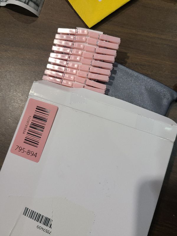 Photo 1 of 100PCS Baby Shower Clothespins Games Girl Plastic Clothes Pin with Waterproof Bag Mini Pink Pin Bulk 1.37 inch for Party Decorations, DIY Crafts