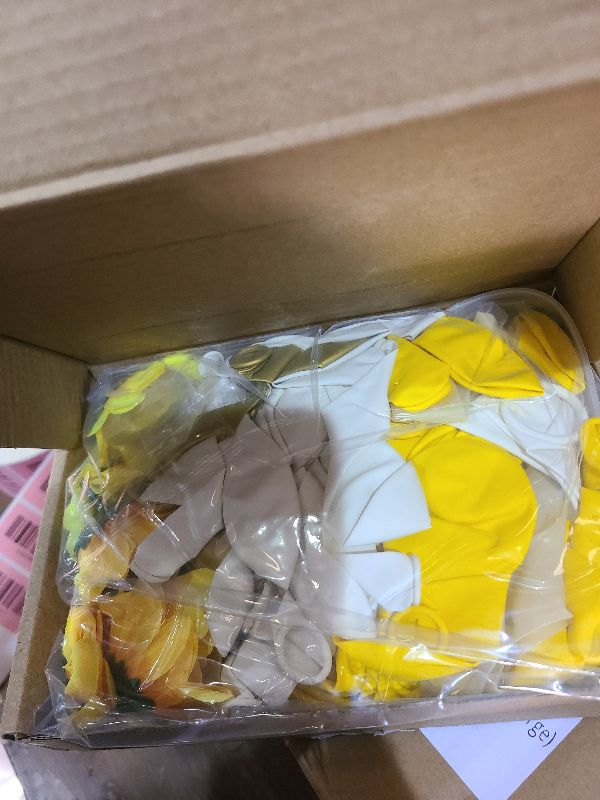 Photo 1 of 18Inch Sunflower Yellow Gold White Balloons Balloon Garland Arch Kit, Sunflower Bee Theme Birthday Baby Shower Wedding Party Decorations for Girl Boy