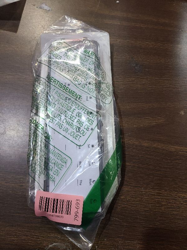 Photo 1 of 14 GRIDS Travel Pill Organizer Box with Labels - Travel Medicine Case Kit - Pocket Daily Pharmacy Container - Travel Medication Holder Dispenser for Fish Oil Vitamin Supplement Storage - Clear Gray