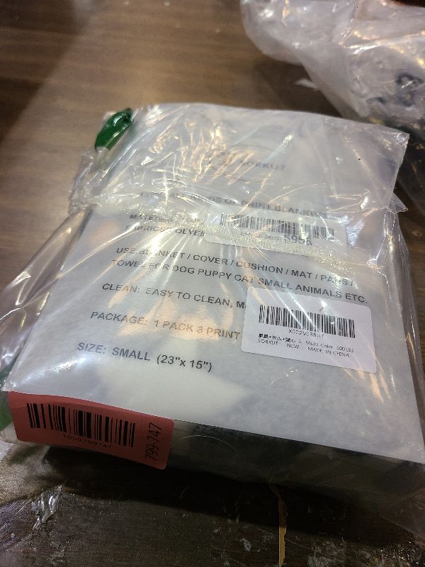 Photo 1 of 1 Pack 3 Puppy Blankets Super Soft Warm Sleep Mat Grey Cute Print Fluffy Fleece Pet Flannel Throw Dog Blankets for Small Dogs Cats,Star&Bone&Love- Small (23"x15")