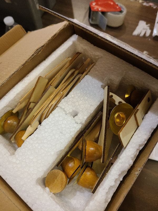 Photo 1 of 17 Inches Wooden Christmas Pyramid with 6 Candle Holders- Nativity Scene Set-Under The Christmas Tree - Table Top Holiday Decor - 3 Tiers Carousel (ONE)