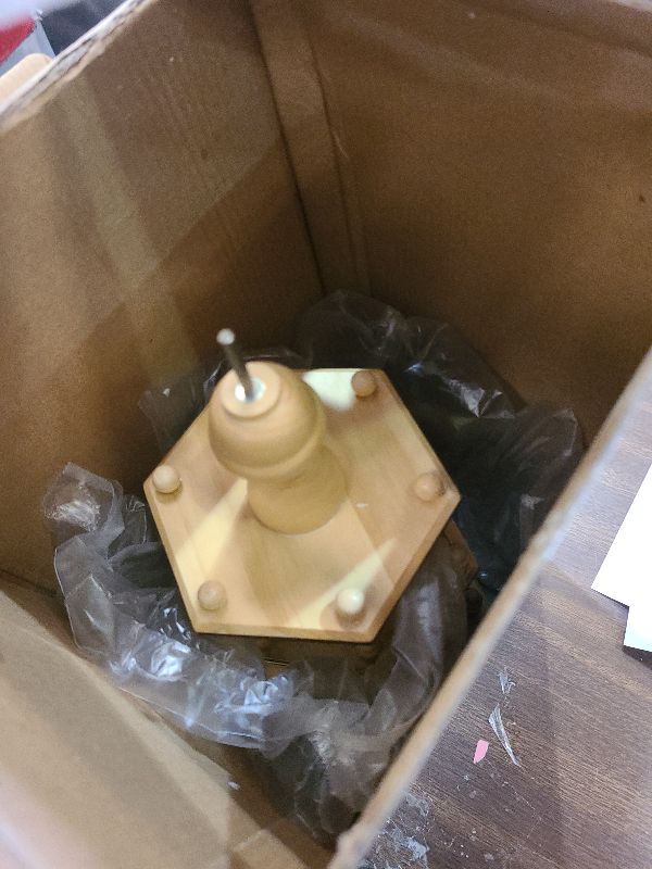 Photo 1 of 17 Inches Wooden Christmas Pyramid with 6 Candle Holders- Nativity Scene Set-Under The Christmas Tree - Table Top Holiday Decor - 3 Tiers Carousel (ONE)