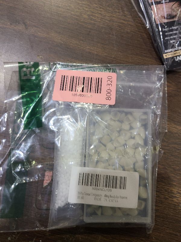 Photo 1 of 1 Box False Teeth Crown Repair Kit Dental Anterior Veneers Fake Tooth Cap Crown with Thermal Beads for Fixing or DIY