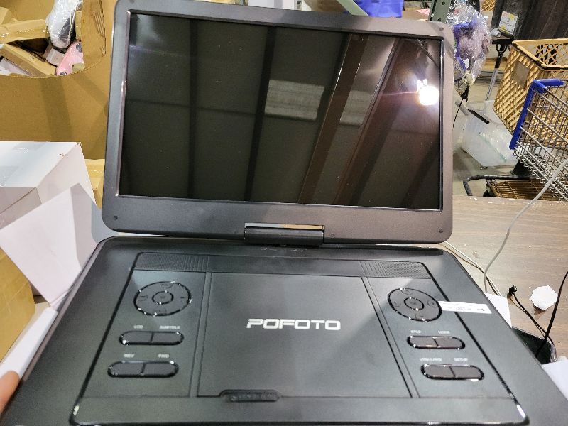 Photo 1 of 17.5” Portable DVD Player with 15.6” Large HD Screen, 6 Hours Rechargeable Battery, Dual Speakers, Region Free, Remote Control, Support Multi-Format Sync TV, USB/SD, Black