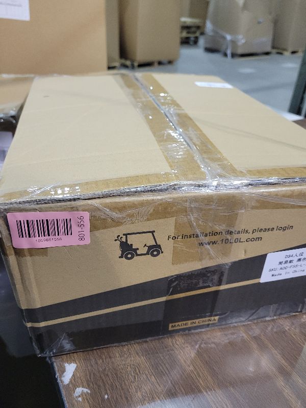 Photo 1 of 10L0L Golf Cart Driving Enclosure for Club Car DS, 2+2 Passenger Short Roof, Waterproof Windproof Heavy Duty 600D Rain Cover with 4-Sided Clear Windows & Durable Door Zipper, All-Weather Protection