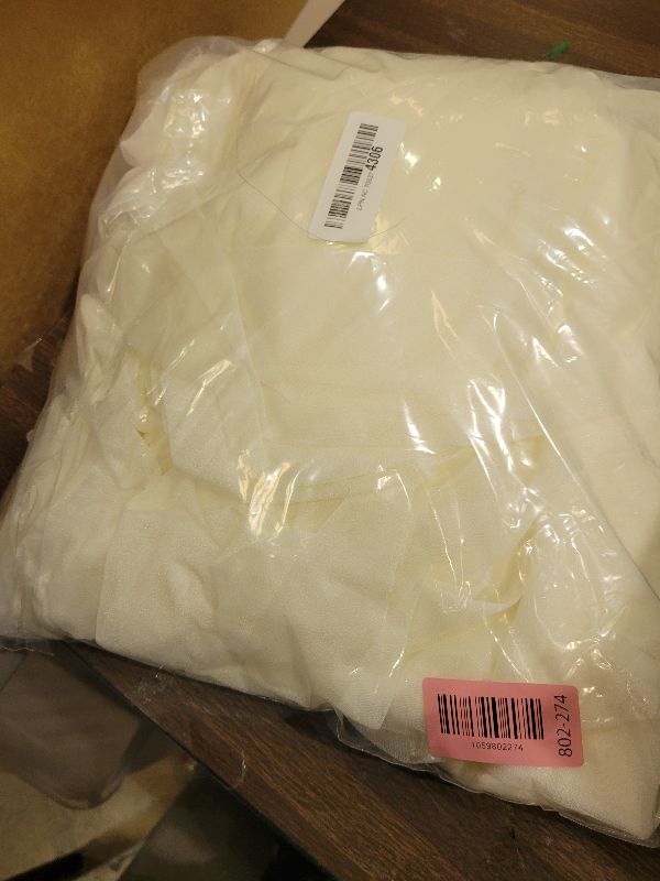 Photo 1 of 10ft x 10ft Ivory Chiffon Backdrop Curtain with Lights String for Parties,2 Panels Sheer Tulle Curtain Wedding Photo Backdrop with Lights for Baby Shower Birthday Party Ceremony Home Decorations