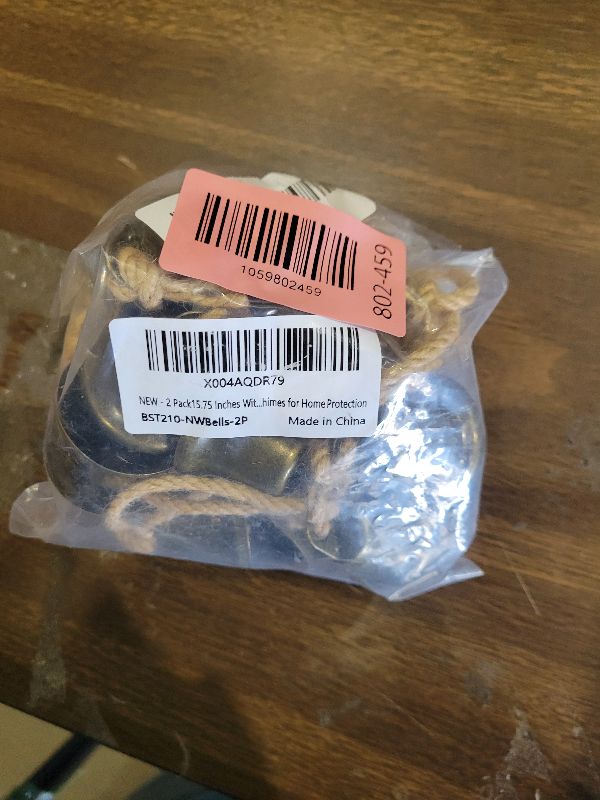 Photo 1 of 2 Pack 15.8 Inches Witch Bells for Door Knob, Brass-Colored Iron Bell Strings with 8 Bells, Witchcraft Supplies Door Bell, Vintage Witch Decor Wind Chimes for Home Protection