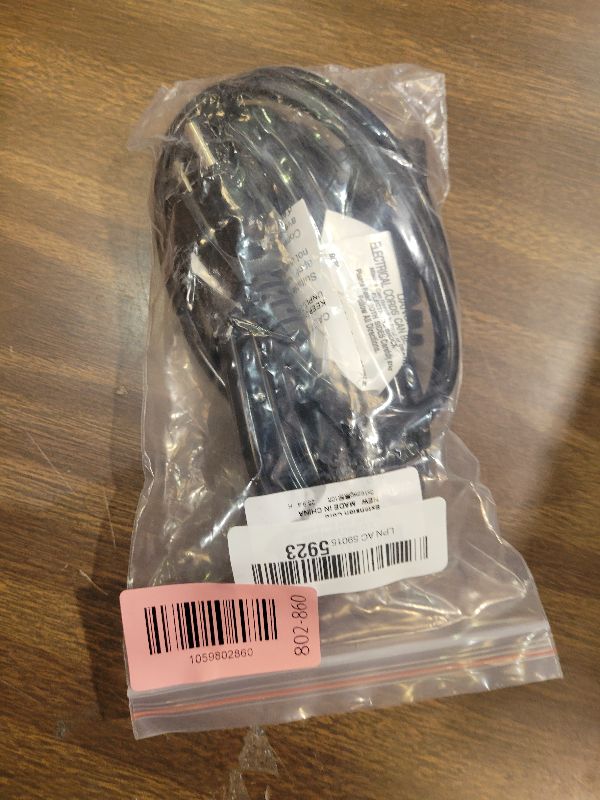 Photo 1 of 16/3 10 FT Outdoor Extension Cord Waterproof, Weatherproof & Flame Retardant Black 3 Prong Power Cord Outside for Lawn & Garden, 13 Amps 1625 Watts 125 VAC 16AWG SJTW, ETL Listed