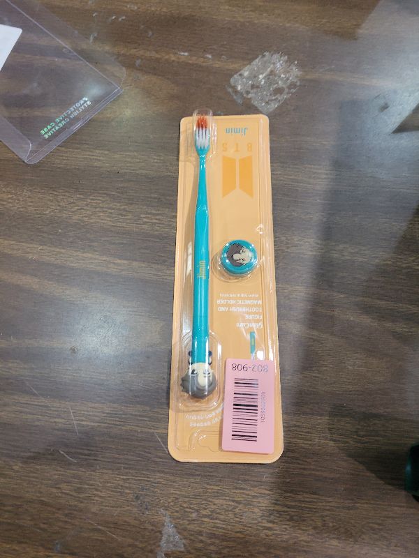 Photo 1 of [BTS Official Merchandise] Fans Gift - K-Pop Idols Goods - BTS Character Figure Toothbrush with Convenient Magnetic Holder (Jimin)