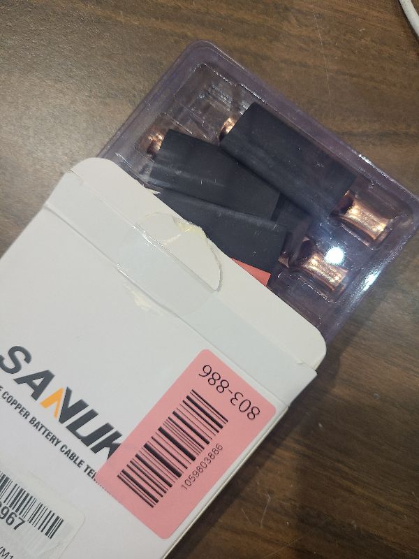 View 2 of 10pcs 4 Awg - 3/8 (M10) Sanuke Wire Lugs 4 Gauge Ring Terminal Connectors Ends, Heavy Duty Wire Connectors for Battery Cable Lug Wire Electrical Eyelets with 3:1 Dual Wall Adhesive Heat Shrink