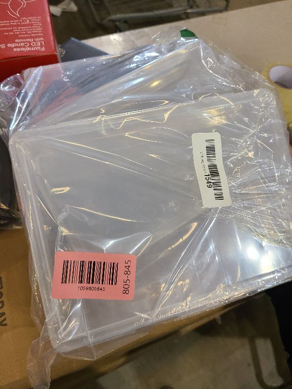 Photo 1 of 3 Pack Small Plastic Storage Box, Plastic Storage Containers with Lids, Craft Organizers Pencil Case Plastics Storages Organizer Stackable Container for Beads, Pens, And Art Supplies-9.06 X 6.69 Inch