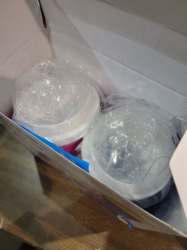 Photo 1 of 2 Pack Slushie Cup, Slushy Maker Cups, Magic Quick Frozen Squeeze Cups for Ice Cream Juice Milk Yogurt, DIY Smoothie Cooling Cup with Lid and Straw for Kids Friends Family (Blue and Pink)