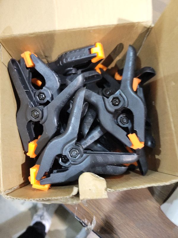 Photo 1 of 24 Pack 3.5 inch Plastic Spring Clamps, Black Heavy Duty Clips, Backdrop Clips, Plastic Clamps for Crafts, Backdrop Stand, Woodworking, Photography
