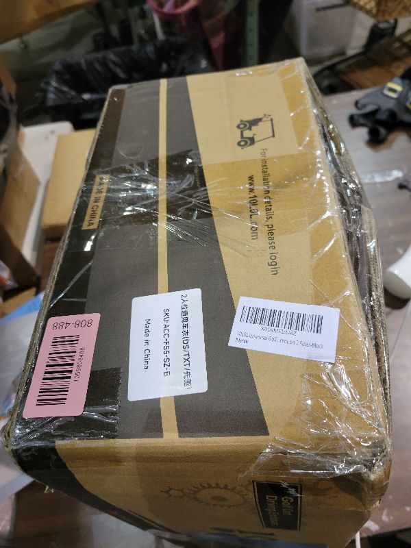 Photo 1 of 10L0L Universal Golf Cart Enclosure Compatible with EZGO TXT and Club Car Tempo/Onward/DS/Precedent Models, 2-Passenger Golf Cart Waterproof 420D Material Windproof Transparent on 2 Sides (Black)